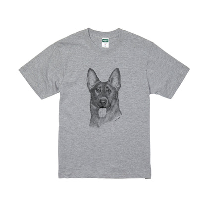 ヴィンテージライクな犬の肖像画Tシャツ（ジャーマンシェパードドッグ）