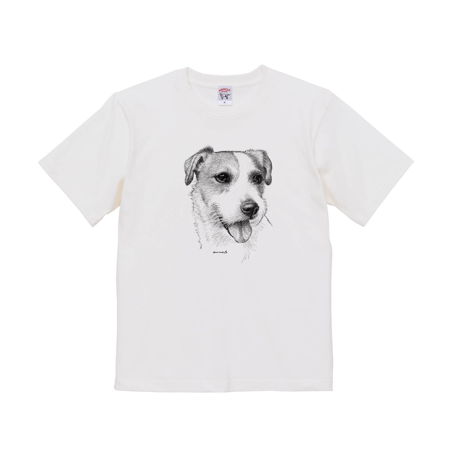 ヴィンテージライクな犬の肖像画Tシャツ（ジャックラッセルテリア）