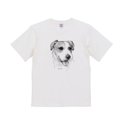 ヴィンテージライクな犬の肖像画Tシャツ（ジャックラッセルテリア）