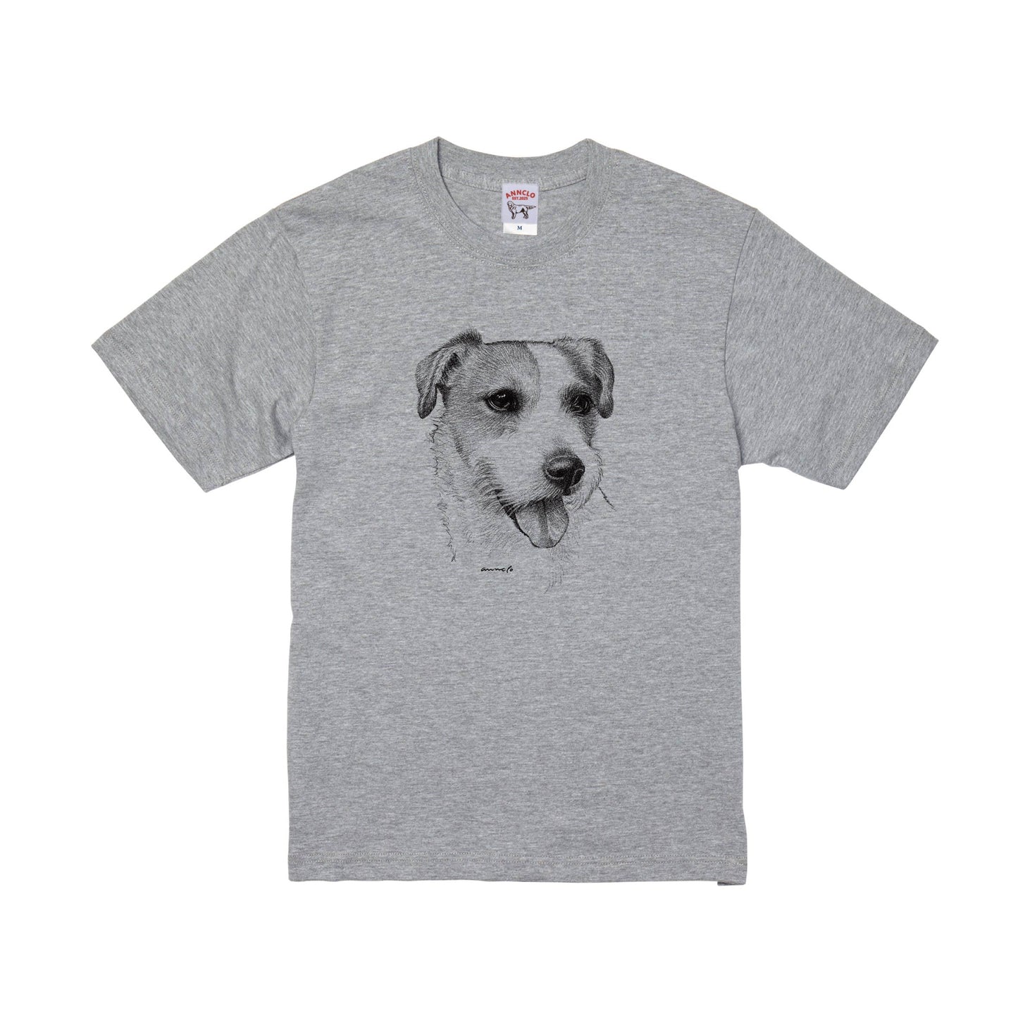 ヴィンテージライクな犬の肖像画Tシャツ（ジャックラッセルテリア）