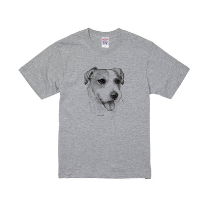 ヴィンテージライクな犬の肖像画Tシャツ（ジャックラッセルテリア）