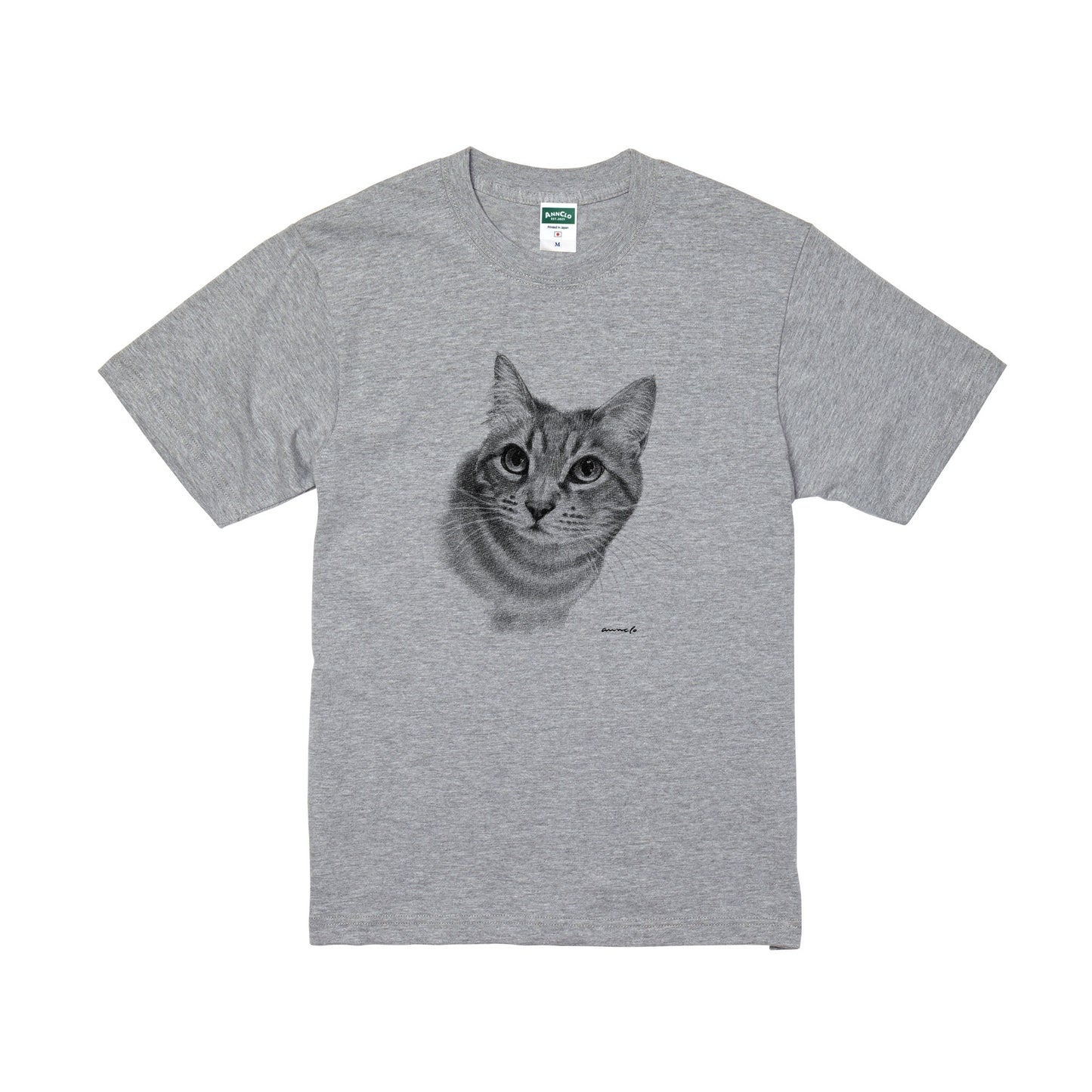 ヴィンテージライクな猫の肖像画Tシャツ