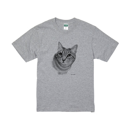 ヴィンテージライクな猫の肖像画Tシャツ