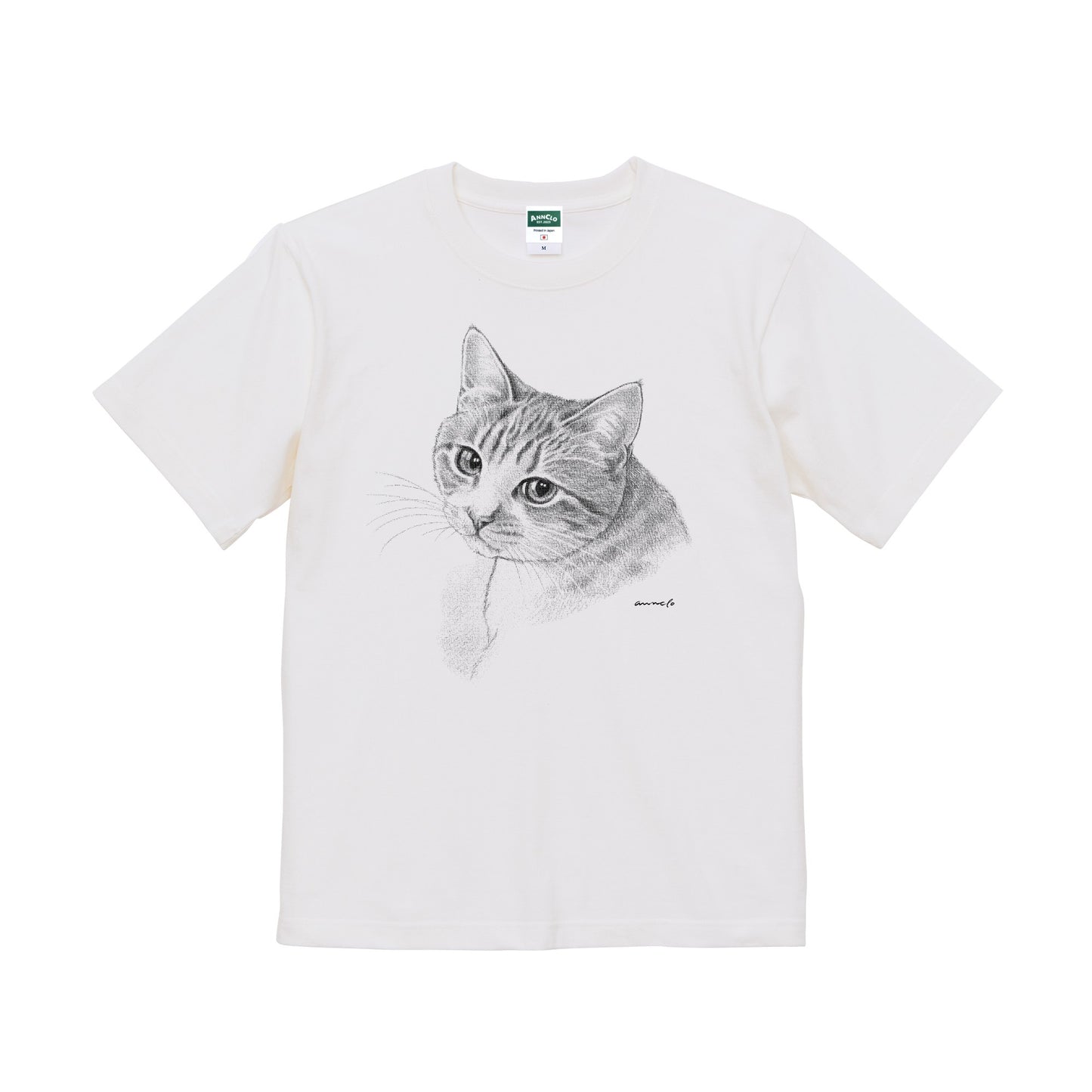 ヴィンテージライクな猫の肖像画Tシャツ