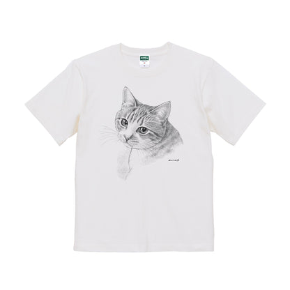 ヴィンテージライクな猫の肖像画Tシャツ