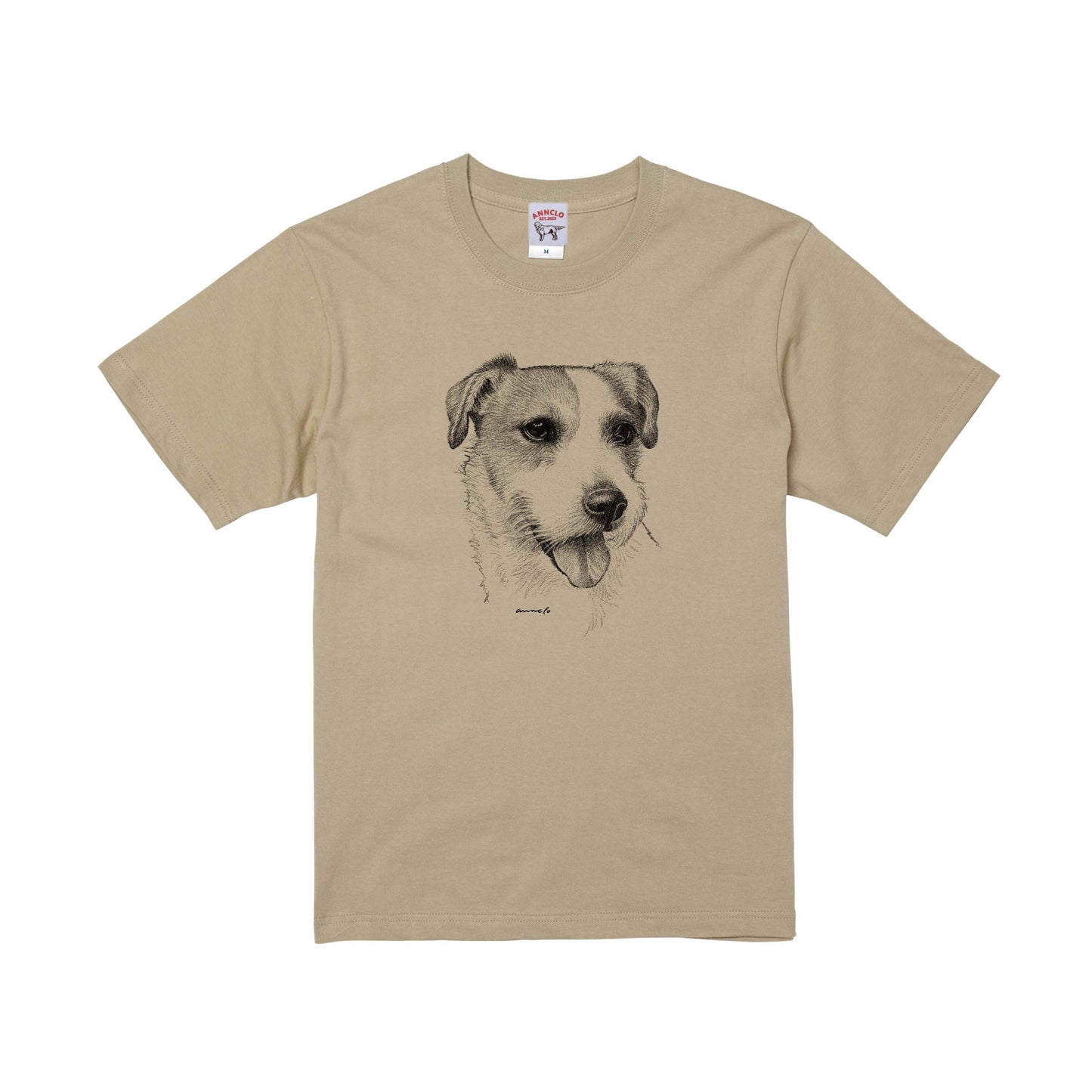 ヴィンテージライクな犬の肖像画Tシャツ（ジャックラッセルテリア）
