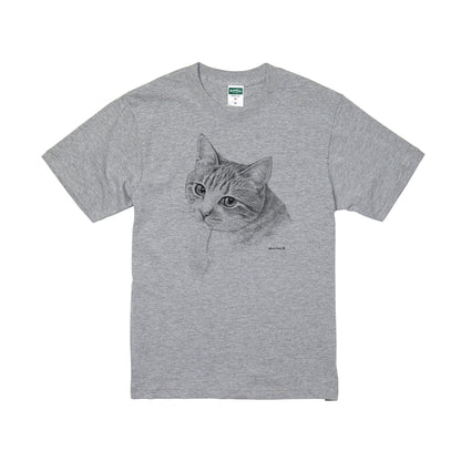 ヴィンテージライクな猫の肖像画Tシャツ