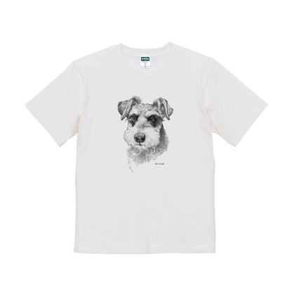 ヴィンテージライクな犬の肖像画Tシャツ（シュナウザー）